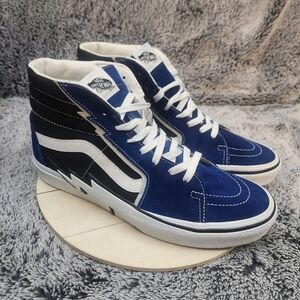 Vans Sk8 Hi Bolt True Blue Black Suede Canvas Sneakers Men's Size 11